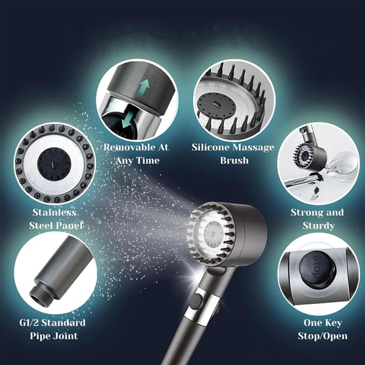 Multifunctional Scalp Massage Shower Head